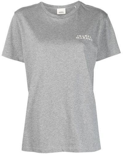 Isabel Marant T-shirt en coton à logo imprimé - Gris