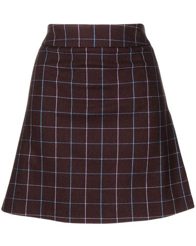 PS by Paul Smith Geruite Mini-rok - Paars