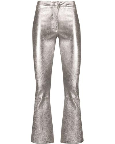 Arma Metallic Cropped Trousers - Grey
