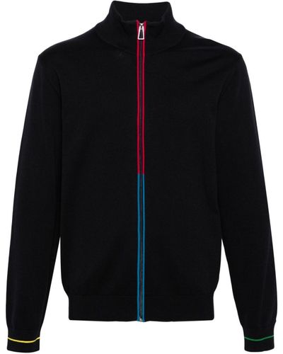 PS by Paul Smith Gerippter Cardigan mit Paspelierung - Schwarz