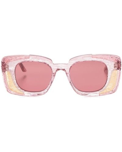Kuboraum T7 Sonnenbrille mit eckigem Gestell - Pink