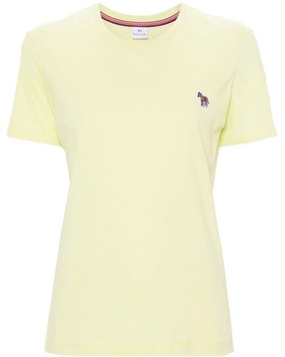 PS by Paul Smith Zebra-patch Cotton T-shirt - Yellow