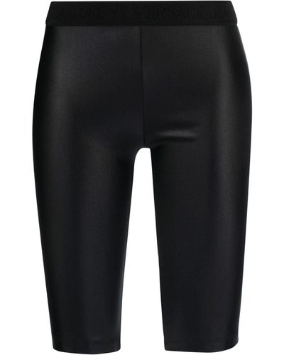 Versace Jeans Couture Culottes de ciclismo con logo en la cintura - Negro