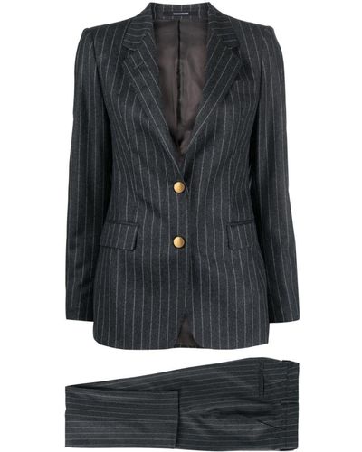 Tagliatore Pinstripe-pattern Single-breasted Suit - Black