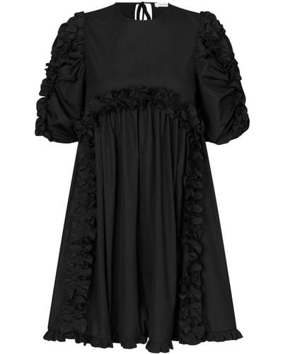 Cecilie Bahnsen Ginny Ruffled Cotton Dress - Black