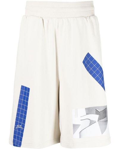 A_COLD_WALL* Graphic-print Organic Cotton Track Shorts - White