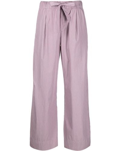 Tekla Straight-leg Cotton Pyjama Trousers - Purple