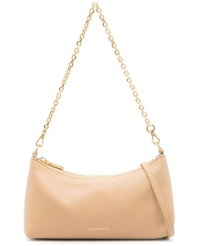 Coccinelle Pebbled Leather Shoulder Bag - White