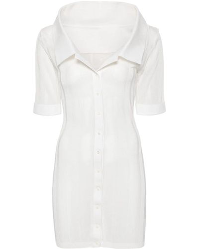 Jacquemus La Mini Robe Manta Kleid - Weiß