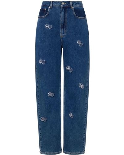 Moschino Jeans Jeans Met Toelopende Pijpen - Blauw