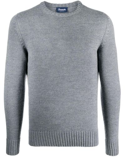 Drumohr Crew-neck Merino-wool Sweater - Grey