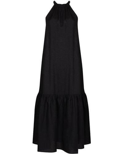 Asceno Maxi-jurk Met Halternek - Zwart