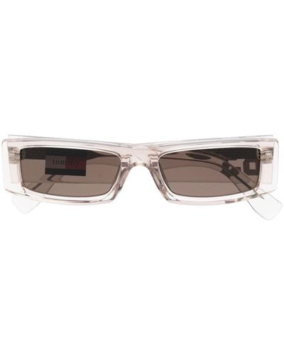 Tommy Hilfiger Number-detail Rectangle-frame Sunglasses - Natural