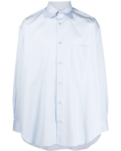Vetements Logo Print Long-sleeve Shirt - Blue