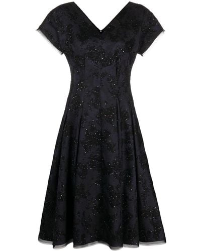 Talbot Runhof スパンコール ドレス - ブラック