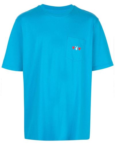 Supreme T-Shirt mit aufgesetzter Tasche - Blau