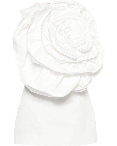 Huishan Zhang Ditte Faille Top - Women's - Polyester/silk/spandex/elastane - White