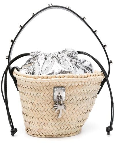 Palm Angels Palm-appliqu� Basket Bag - White