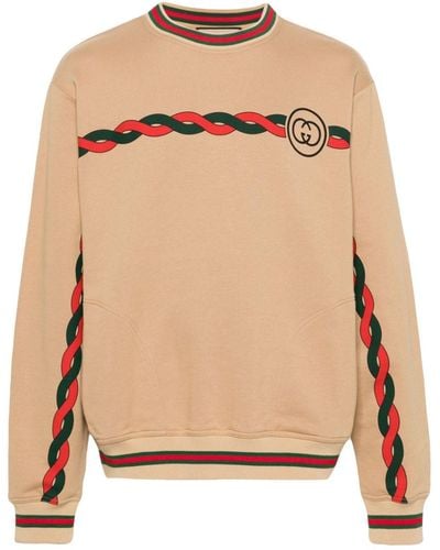 Gucci Sweatshirt mit Torchon-Motiv - Natur