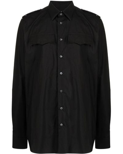 Raf Simons Button-up Cotton Shirt - Black