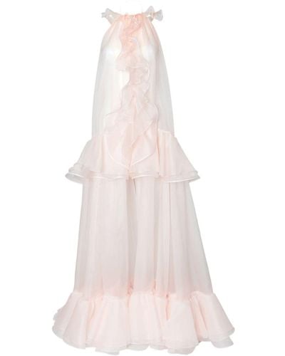 Carolina Herrera Ruffle-detailing Silk Dress - Pink