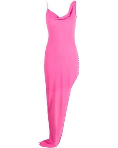De La Vali Matisse Asymmetric Side-slit Maxi Dress - Pink