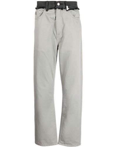 Izzue Frayed Low-rise Straight-leg Troussers - Gray
