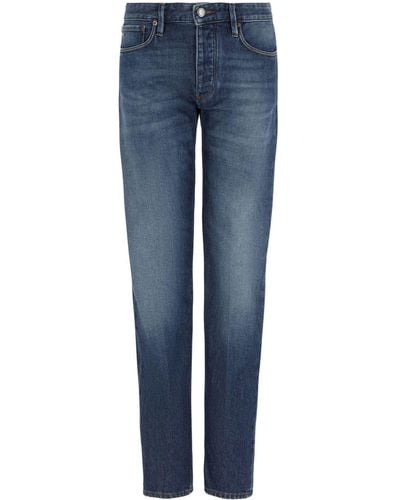Emporio Armani Slim-cut Low-rise Jeans - Blue