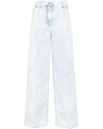 Peserico High-Waist-Jeans mit Logo-Patch - Weiß