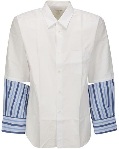 Comme des Garçons Stripe Detail Cotton Shirt - White