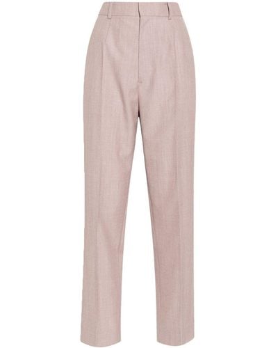 Victoria Beckham Virgin Wool Straight-leg Trousers - Pink