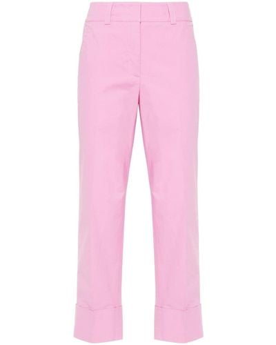 Peserico Cotton-blend Tapered Trousers - Pink