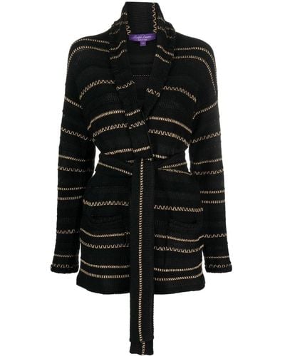 Ralph Lauren Collection Cardigan con cuciture a contrasto - Nero