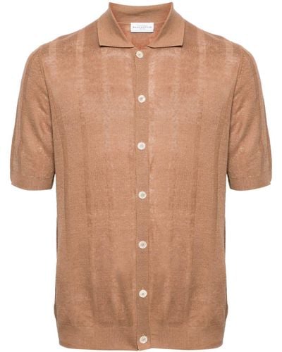 Ballantyne Short-sleeve Linen Shirt - Brown