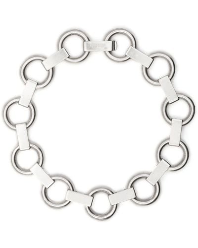 Jil Sander Handcrafted Silver Bracelet - White