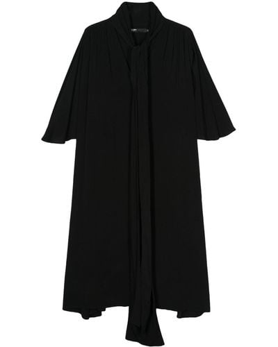 Bimba Y Lola Flutter-sleeves Midi Dress - Black