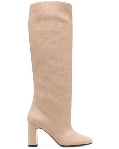 Kiton 95mm Leather Knee-high Boots - White