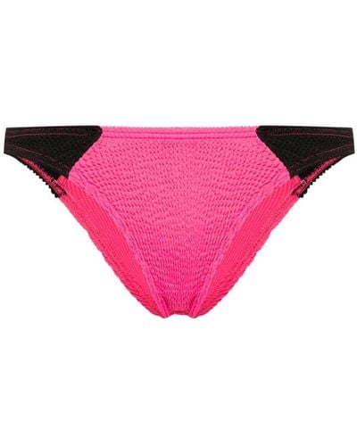 Bondeye Splice Seersucker Bikini Bottoms - Pink