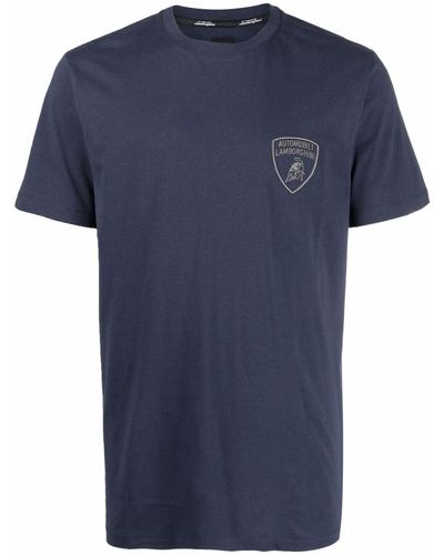 Automobili Lamborghini T-Shirt mit Logo-Print - Blau