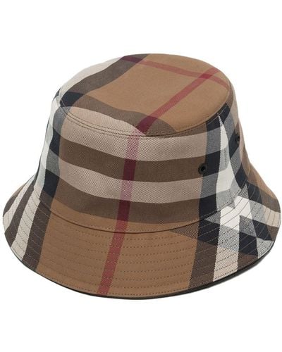 Burberry Sombrero de pescador a cuadros - Marrón