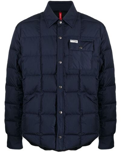 Fay Quilted Padded Shirt Jacket - Blue