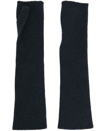 N.Peal Cashmere Fingerless Cashmere Gloves - Blue