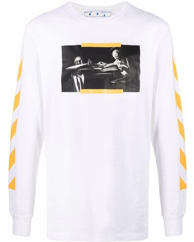 Off-White White Acrylic Arrow Motif T-Shirt - T-Shirts from Brother2Brother  UK