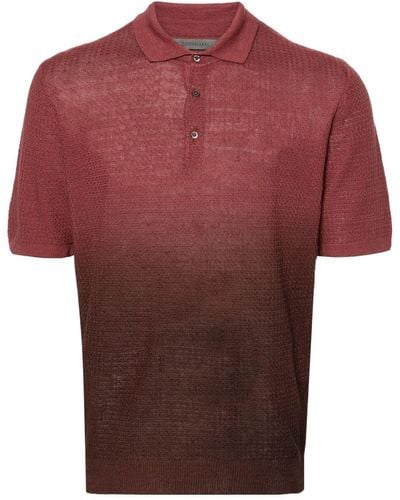 Corneliani Ribbed-knit Polo Shirt - Red