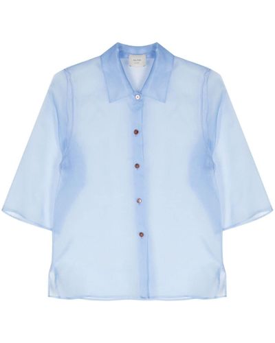 Alysi Silk Organza Shirt - Blue