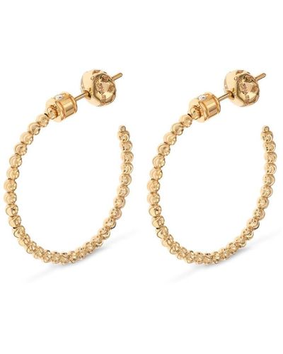 Officina Bernardi 18kt Yellow Gold Moon Diamond Hoop Earrings - Metallic