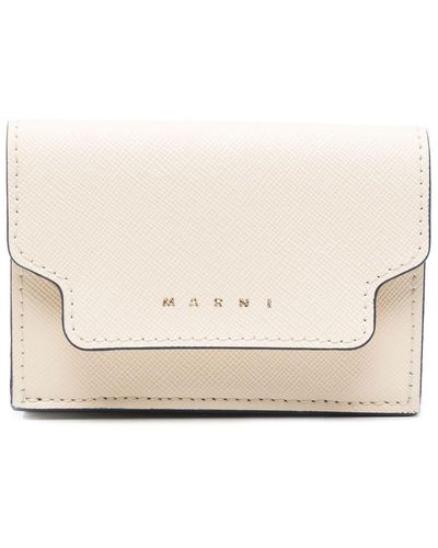 Marni Tri-fold Leather Wallet - Natural