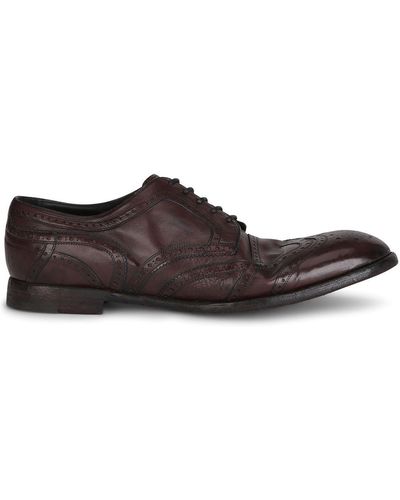 Dolce & Gabbana Leather Derby Brogues - Red