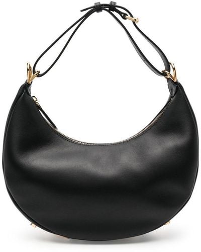 Fendi Graphy Leather Shoulder Bag - Black