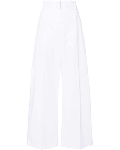 Sportmax Pantalon en coton à coupe ample - Blanc